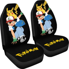 Load image into Gallery viewer, Ask Ketchum & Pikachu Car Seat Cover Pokemon Anime H200221 Universal Fit 225311 - CarInspirations