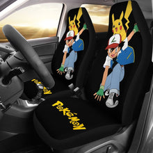 Load image into Gallery viewer, Ask Ketchum & Pikachu Car Seat Cover Pokemon Anime H200221 Universal Fit 225311 - CarInspirations
