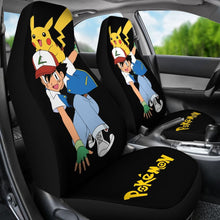 Load image into Gallery viewer, Ask Ketchum & Pikachu Car Seat Cover Pokemon Anime H200221 Universal Fit 225311 - CarInspirations