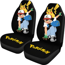 Load image into Gallery viewer, Ask Ketchum & Pikachu Car Seat Cover Pokemon Anime H200221 Universal Fit 225311 - CarInspirations