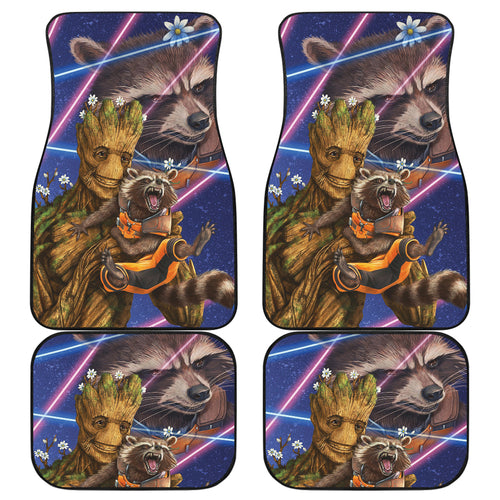 Groot And Rocket Guardians Of The Galaxy Car Floor Mats Movie Car Accessories Custom For Fans Ci22061408