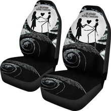 Load image into Gallery viewer, Nightmare Before Christmas Cartoon Car Seat Covers | Jack And Sally Love On Hill Pencil Drawing Seat Covers Ci100503