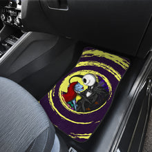 Load image into Gallery viewer, Nightmare Before Christmas Cartoon Car Floor Mats - Jack And Sally Kissing Yellow Spiral Car Mats Ci092702