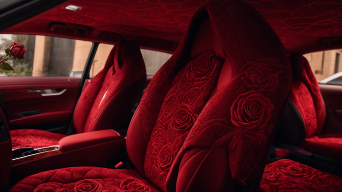 Enchant Your Ride: Beauty and the Beast Car Seat Covers with Rose Designs