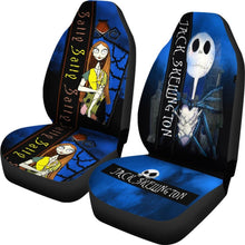 Load image into Gallery viewer, 2Pcs Jack Skellington &amp; Sally Car Seat Cover 094209