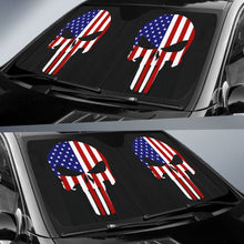 Load image into Gallery viewer, American Flag Punisher Black Car Auto Sun Shades 213003