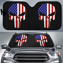 Load image into Gallery viewer, American Flag Punisher Black Car Auto Sun Shades 213003