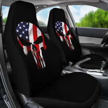 Load image into Gallery viewer, American Flag Punisher Skull Car Seat Covers 213003