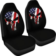 Load image into Gallery viewer, American Flag Punisher Skull Car Seat Covers 213003