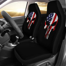 Load image into Gallery viewer, American Flag Punisher Skull Car Seat Covers 213003