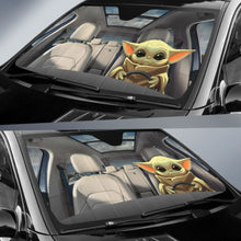 Load image into Gallery viewer, Baby Yoda Car Auto Sun Shade Star Wars Windshield Fan Gift 094201