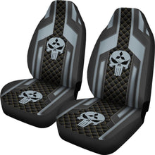 Load image into Gallery viewer, Black Grey Punisher Skull Mitsubishi Car Seat Covers 210801