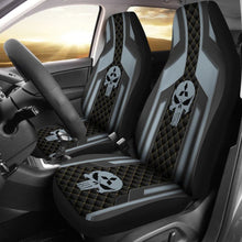 Load image into Gallery viewer, Black Grey Punisher Skull Mitsubishi Car Seat Covers 210801