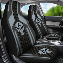 Load image into Gallery viewer, Black Grey Punisher Skull Mitsubishi Car Seat Covers 210801
