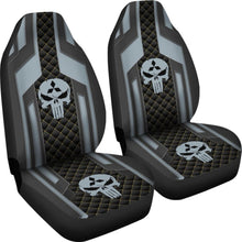 Load image into Gallery viewer, Black Grey Punisher Skull Mitsubishi Car Seat Covers 210801