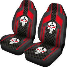 Load image into Gallery viewer, Black Red Punisher Skull Mitsubishi Car Seat Covers 210801