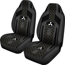 Load image into Gallery viewer, Black Themed Punisher Skull Mitsubishi Car Seat Covers 210801