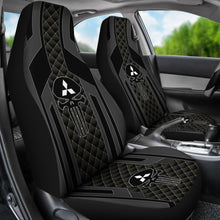 Load image into Gallery viewer, Black Themed Punisher Skull Mitsubishi Car Seat Covers 210801