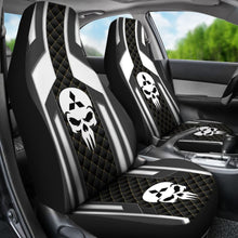Load image into Gallery viewer, Black White Punisher Skull Mitsubishi Car Seat Covers 210801