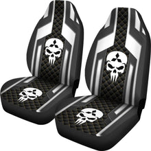 Load image into Gallery viewer, Black White Punisher Skull Mitsubishi Car Seat Covers 210801