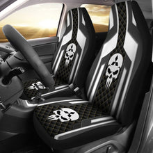 Load image into Gallery viewer, Black White Punisher Skull Mitsubishi Car Seat Covers 210801
