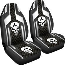 Load image into Gallery viewer, Black White Punisher Skull Mitsubishi Car Seat Covers 210801