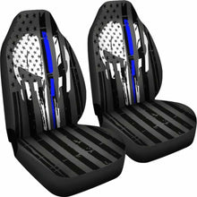 Load image into Gallery viewer, Blue Line Punisher Inspired Car Seat Covers Set Of 2 182417