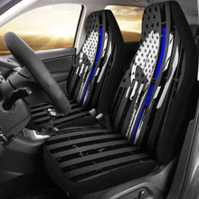 Load image into Gallery viewer, Blue Line Punisher Inspired Car Seat Covers Set Of 2 182417