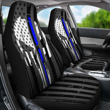 Load image into Gallery viewer, Blue Line Punisher Inspired Car Seat Covers Set Of 2 182417