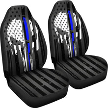Load image into Gallery viewer, Blue Line Skull Punisher Inspired Car Seat Covers Amazing Gift 101819