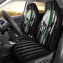 Load image into Gallery viewer, Green Thin Line Punisher Inspired Car Seat Covers Set Of 2 182417