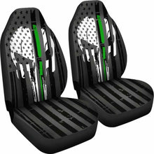 Load image into Gallery viewer, Green Thin Line Punisher Inspired Car Seat Covers Set Of 2 182417