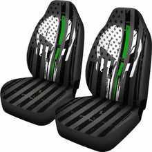 Load image into Gallery viewer, Green Thin Line Punisher Inspired Car Seat Covers Set Of 2 182417