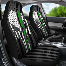 Load image into Gallery viewer, Green Thin Line Punisher Inspired Car Seat Covers Set Of 2 182417