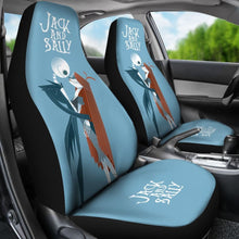 Load image into Gallery viewer, Nightmare Before Christmas Cartoon Car Seat Covers - Jack Skellington And Sally Kissing Retrowave Artwork Seat Covers 094201 - 