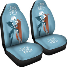 Load image into Gallery viewer, Nightmare Before Christmas Cartoon Car Seat Covers - Jack Skellington And Sally Kissing Retrowave Artwork Seat Covers 094201 - 