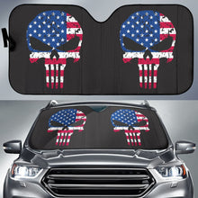 Load image into Gallery viewer, Punisher Skull American Flag Car Auto Sun Shades 213003