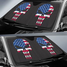 Load image into Gallery viewer, Punisher Skull American Flag Car Auto Sun Shades 213003