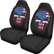 Load image into Gallery viewer, Punisher Skull American Flag Car Seat Covers 213003