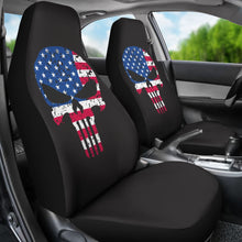 Load image into Gallery viewer, Punisher Skull American Flag Car Seat Covers 213003