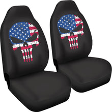 Load image into Gallery viewer, Punisher Skull American Flag Car Seat Covers 213003
