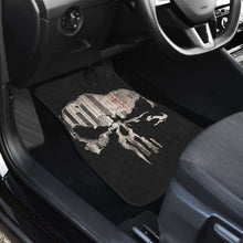 Load image into Gallery viewer, Punisher Skull Map In Black Theme Car Floor Mats 182417
