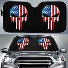 Load image into Gallery viewer, Punisher Skull Military American Flag Car Auto Sun Shades 213003