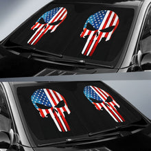 Load image into Gallery viewer, Punisher Skull Military American Flag Car Auto Sun Shades 213003