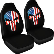 Load image into Gallery viewer, Punisher Skull Military American Flag Car Seat Covers 213003