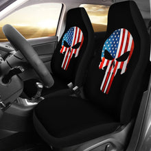 Load image into Gallery viewer, Punisher Skull Military American Flag Car Seat Covers 213003