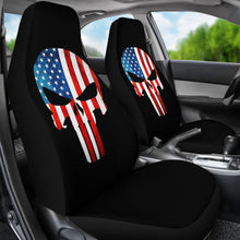 Load image into Gallery viewer, Punisher Skull Military American Flag Car Seat Covers 213003
