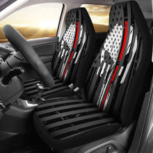 Load image into Gallery viewer, Red Thin Line Punisher Car Seat Covers Set Of 2 182417