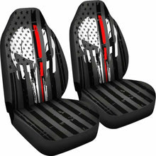 Load image into Gallery viewer, Red Thin Line Punisher Car Seat Covers Set Of 2 182417