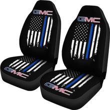 Load image into Gallery viewer, Thin Blue Line American Flag Mix GMC Car Seat Covers 212601